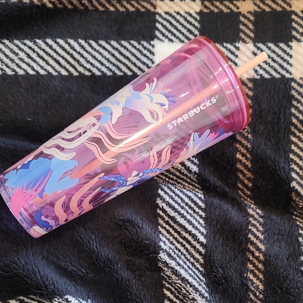 Starbucks Pink Tumbler with Straw